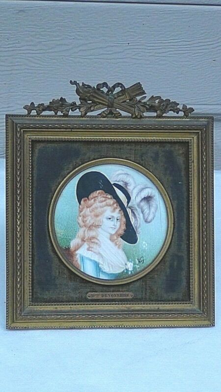 Antique 19c Kpm Painting On Porcelain "georgiana Duchess Devonshire ,signed