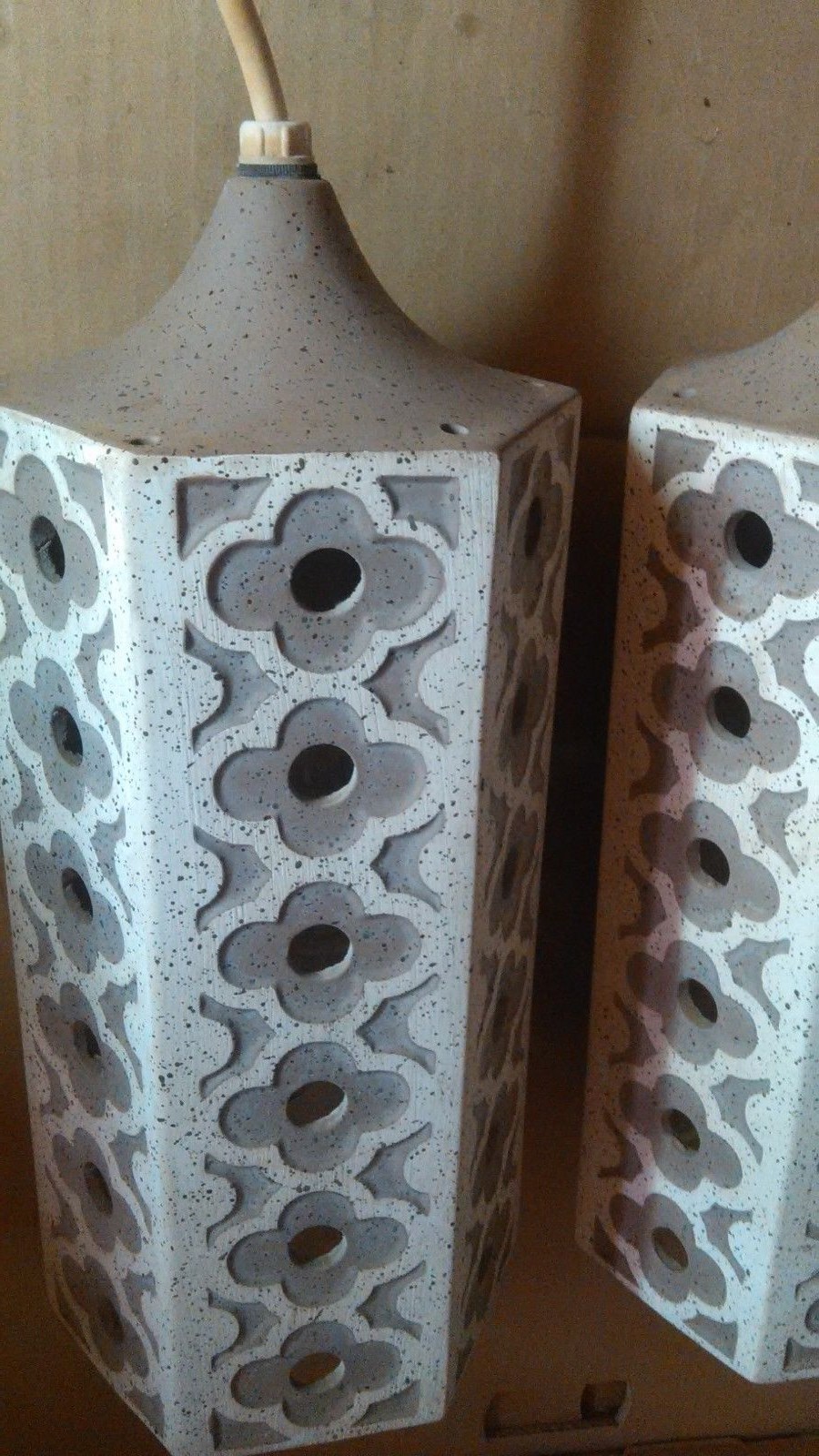 MID CENTURY MODERN SOUTHWESTERN  CERAMIC PENDANT POTTERY CHANDELIER SWAG LAMP