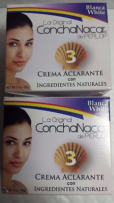 2 PERLOP CONCHA NACAR 3 CREAM NET WT 2 OZ EACH WHITE BRIGHTENING MASK