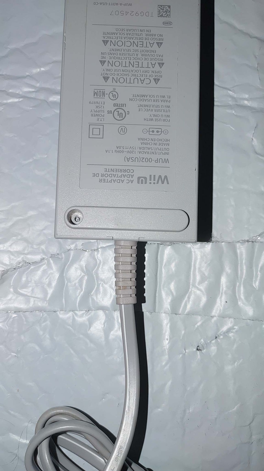 Nintendo Wii U Accessory Kit AC Adapter WUP-002 AV Cable RVL