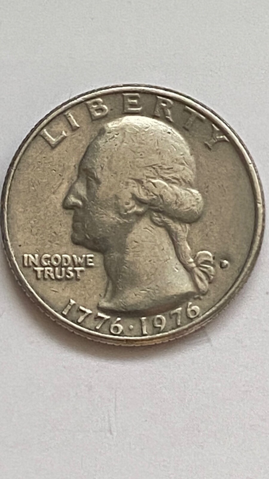 1776-1976 D US Bicentennial Quarter, Rare filled Mint Mark