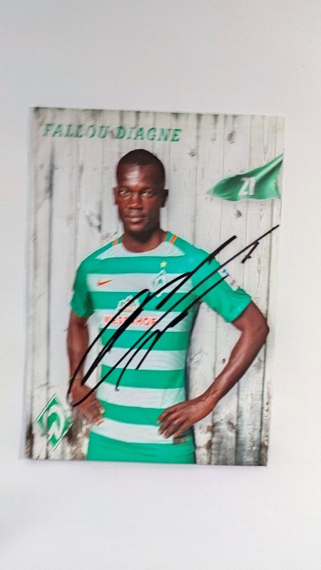 Fallou Diagne, Senegal, Werder Bremen, Original Autogramm