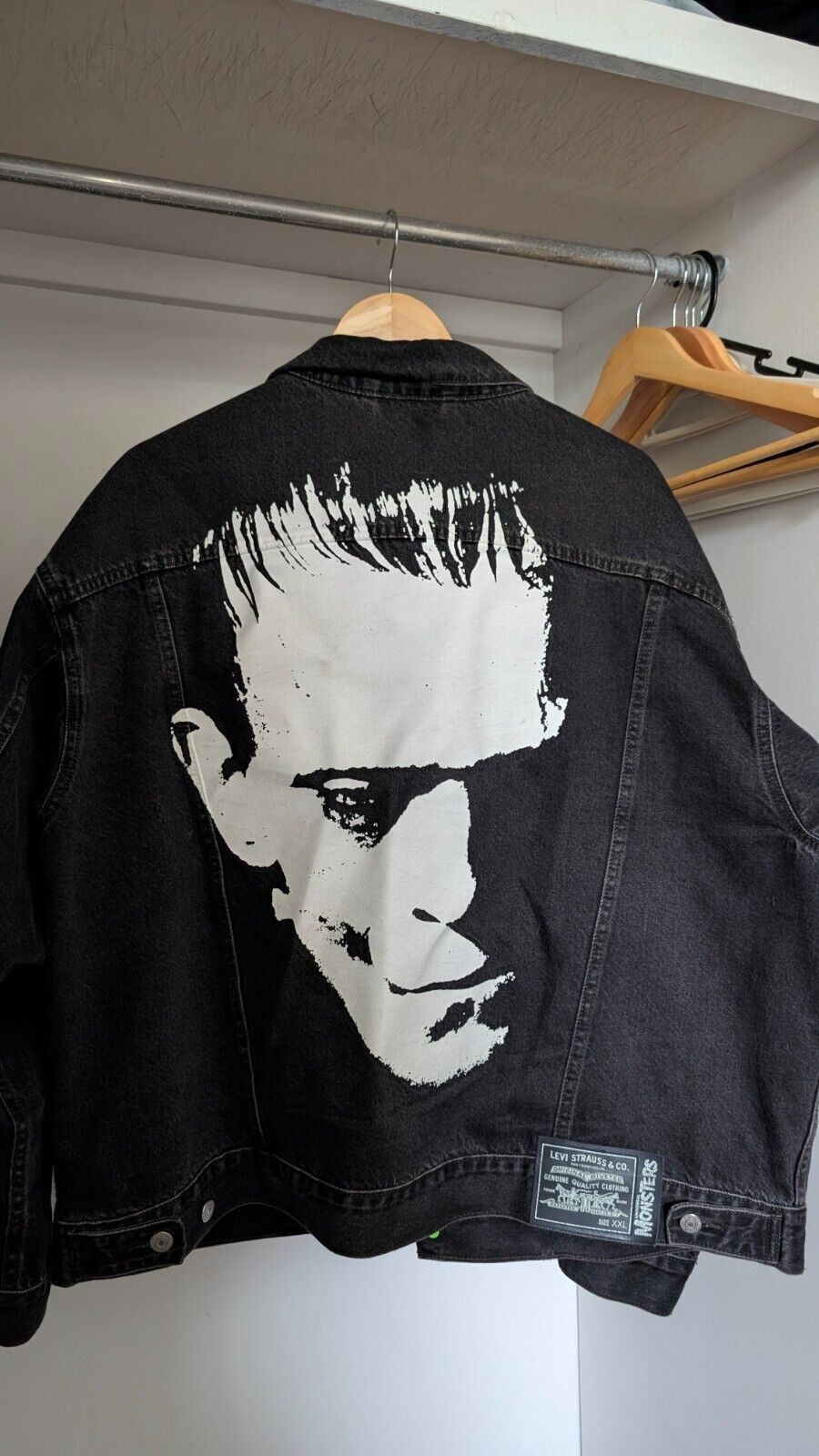 Levi's X Universal Monsters Frankenstein Black Denim Trucker Levi's X Universal Monsters Frankenstein Black Denim Trucker