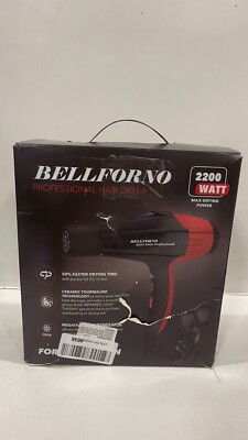 BELLFORNO Professional Hair Dryer 2200W Ionic Salon Hair Dryer FR-2300 RED