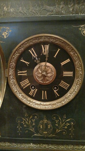 ANTIQUE LARGE J.E. CARLDWELL & CO. PHILADELPHIA SLATE CLOCK
