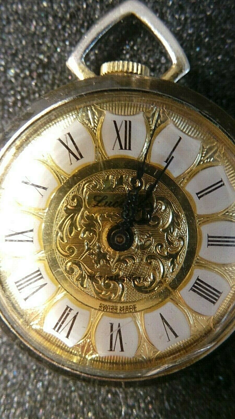 SWISS MADE LUCERNE PENDANT WATCH GOLD TONE