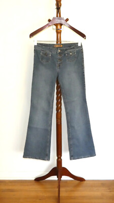 LEI l.e.i. Bootcut Button Fly Distressed Stretch Denim Jeans Juniors size 11