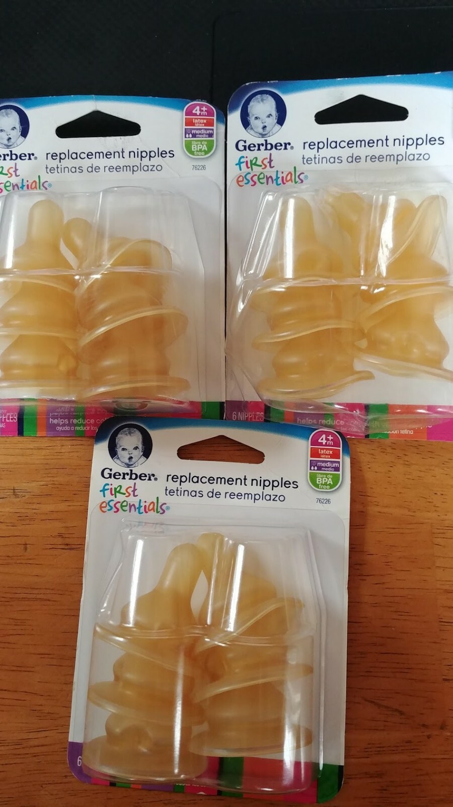 Gerber First Essential Latex Replacement Nipples, 6 ea (3 PKG LOT)