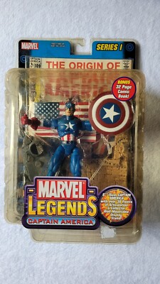 2002 Marvel Legends Captain America Series 1 Toy Biz Action Figure! New