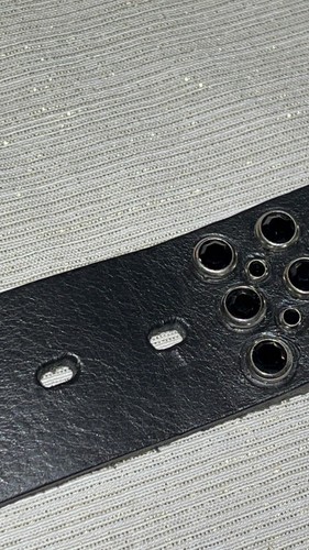 Pre-owned Handmade Robins Jean, Hand Made Leather Belt W/ Blk Swarovsky 100% Hand Made In Italy
