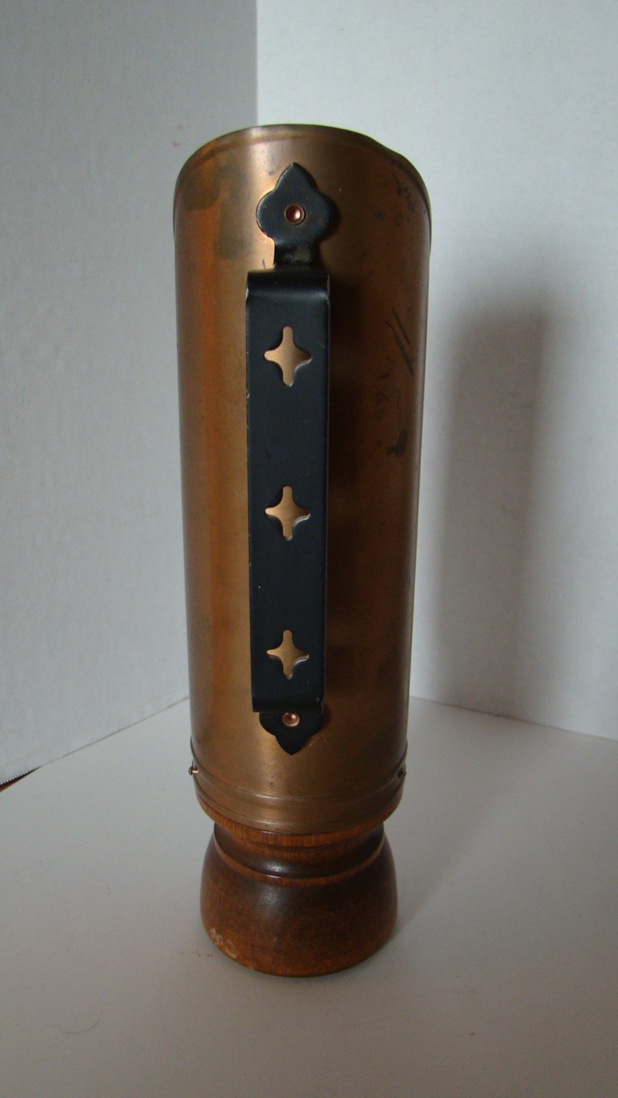 Wood And Copper Candle Holder