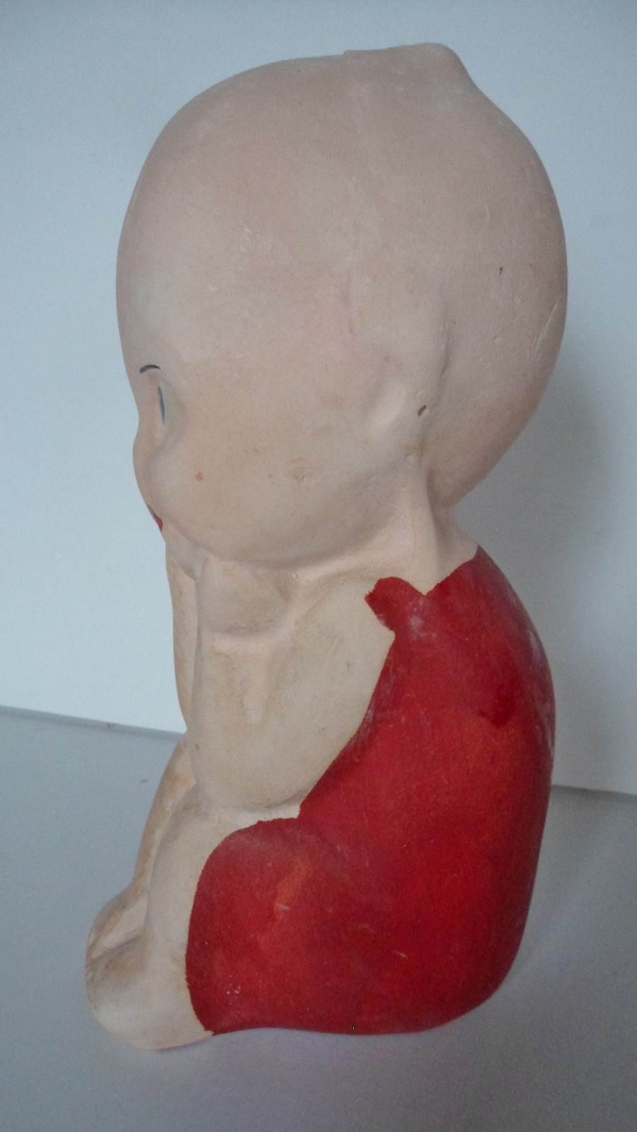 Antique Chalkware Kewpie The Thinker 6