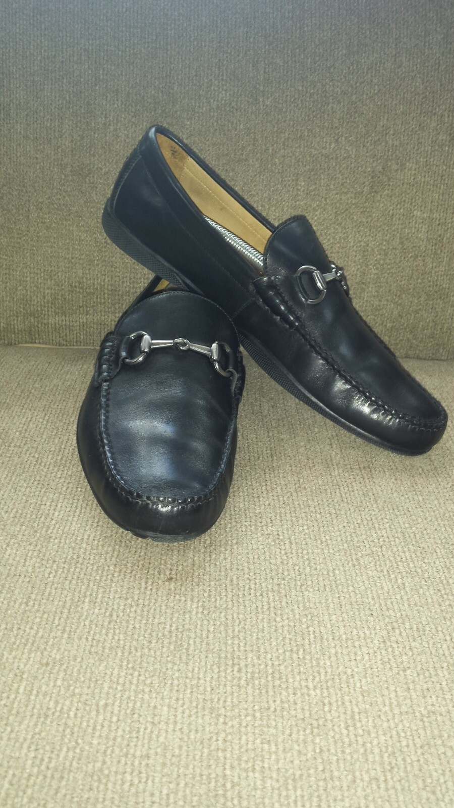 PETER MILLAR MEN HORSE BIT LOAFERS SHOES BLACK SIZE 8-8.5  display picture 3