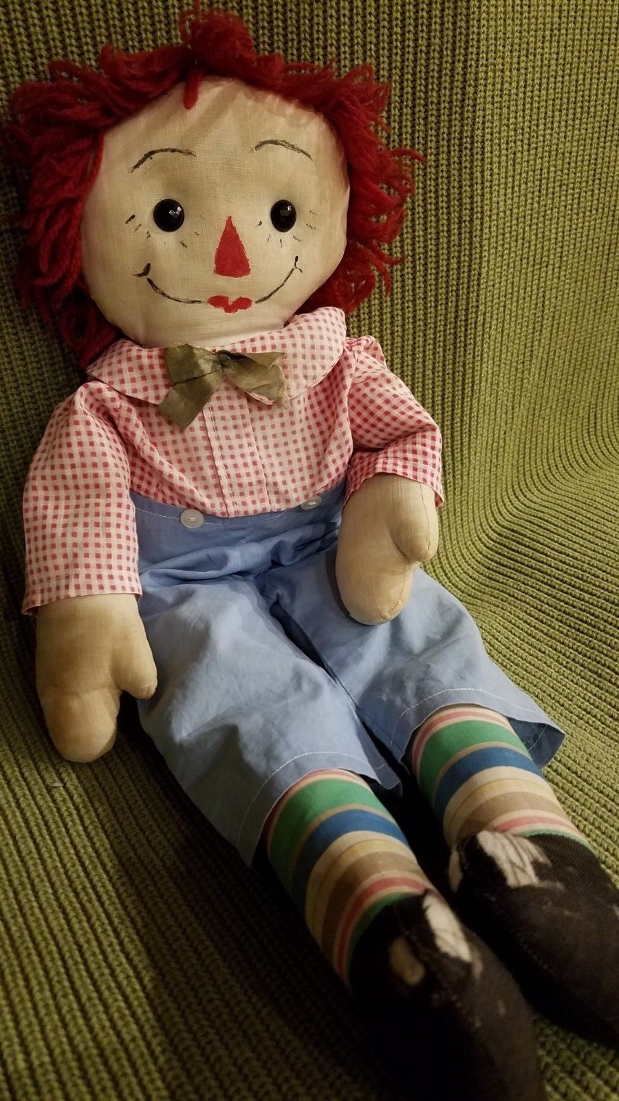 Antique Vintage Primitive OOAK Handmade Raggedy Andy  Rag Doll  ~ Adorable!