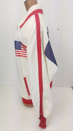 Vintage Kim Baker Design USA American Flag Jacket Size Medium Made In USA