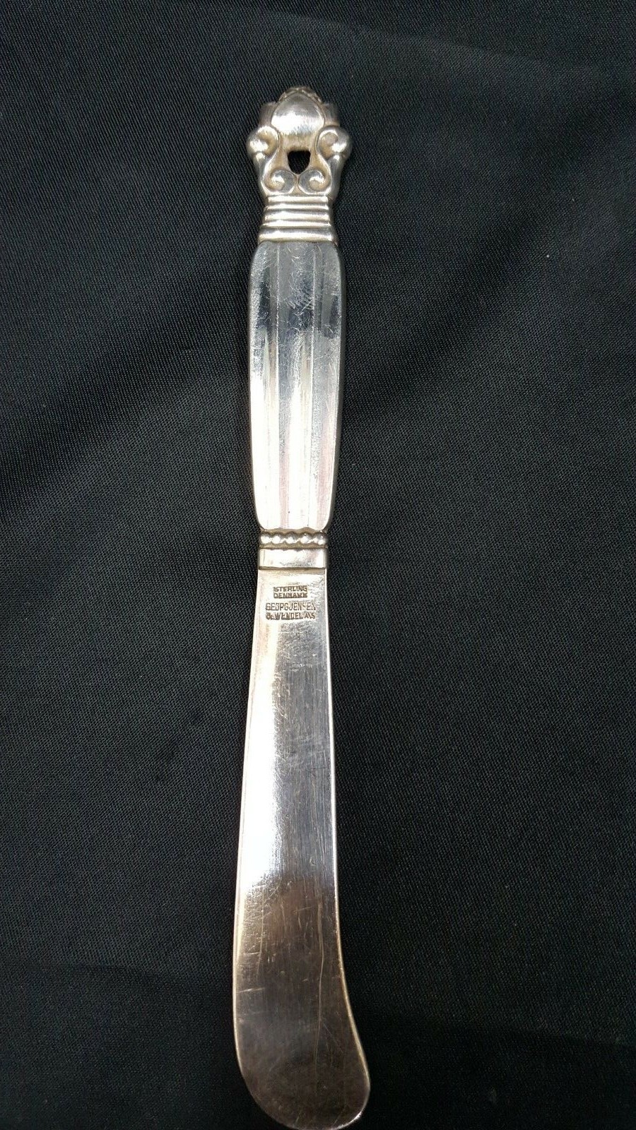 Antique George Jensen Sterling Silver Butter Knife Acorn Design