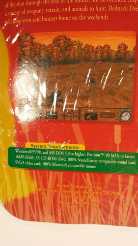 Redneck Deer Huntin' PC-CD Rom 1998 Hunting Game W/Windows '95 W/Mousepad