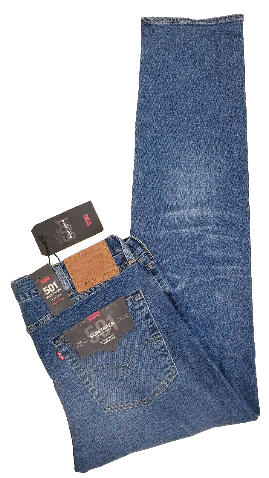 Levi's Premium 501 ST Slim Taper Stretch Mens Jeans 38X34 Levi's Premium 501 ST Slim Taper Stretch Mens Jeans 38X34