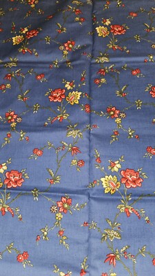 COUNTRYSIDE INN Celebrating Style RJR Cotton Fabric Blue FLORAL 2 Yards X 43''
