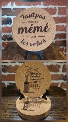 Pack HUMOUR & TRADITION - Dessous de plat "Mémé" + Sous-verres "Rhum" - Cadeau