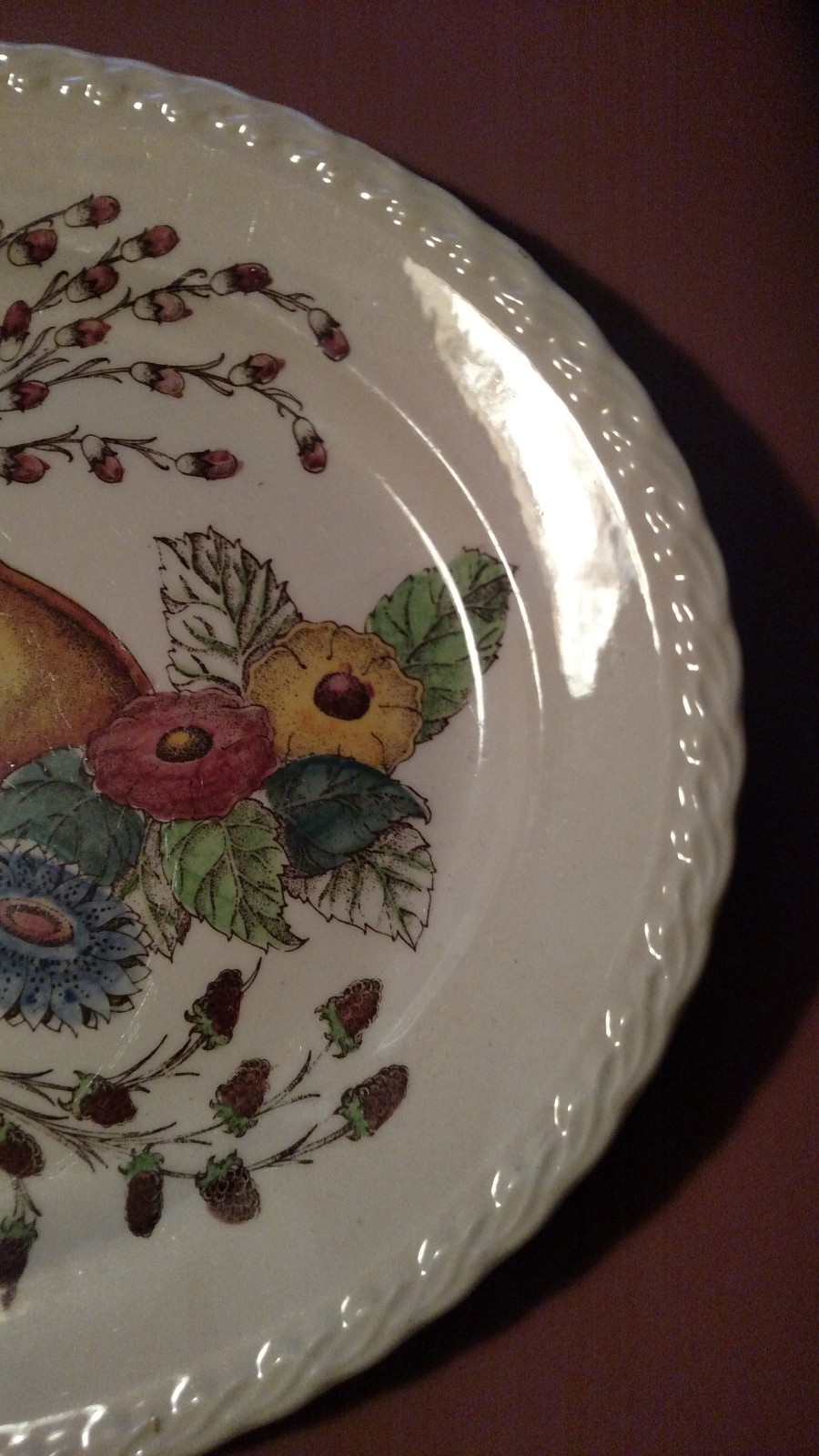 Antique Vernon ware Mayflower Kiln Glaze Hand Painted 13.5