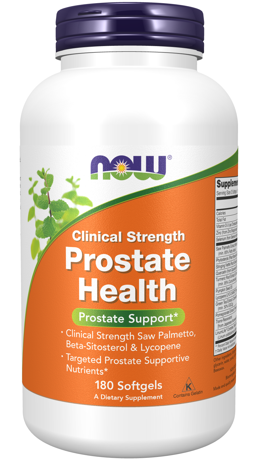 Now Foods Clinical Strength Prostate Health 180gel Kosher Quercetin/Trans-Resver