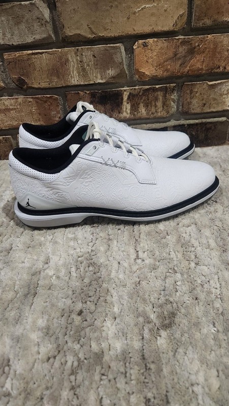 Jordan ADG 5 Golf Shoes White Black Laser Etched FQ6642-102 Men's
