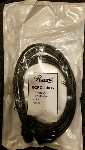 Rosewill  12-Foot 18 AWG Computer Power Cord Extension Cable with 3-