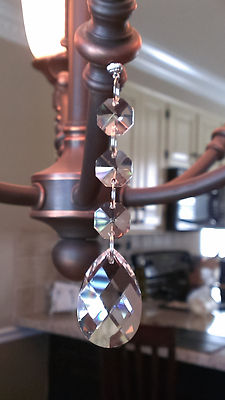 6 REAL CRYSTAL  Magnetic Teardrop ALMOND SHAPE  Chandelier Lamp Ornament AAA 3B