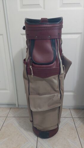 VINTAGE MILLER GOLF STAND BAG - MADE IN USA - RED FAUX LEATH