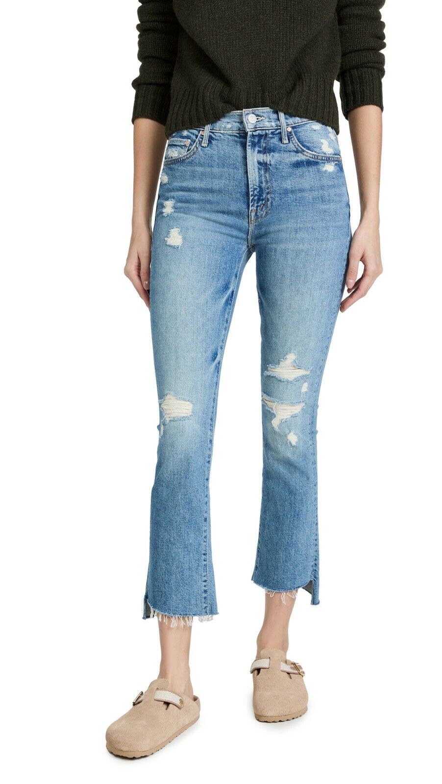 Pre-owned Mother Denim Insider Crop Step Fray Holy Melancholy Size 25, 27, 28, 29 $268