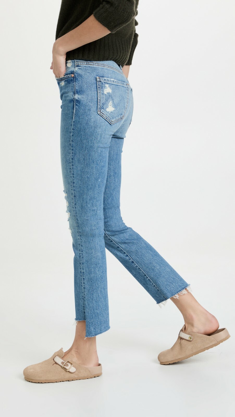 Pre-owned Mother Denim Insider Crop Step Fray Holy Melancholy Size 25, 27, 28, 29 $268