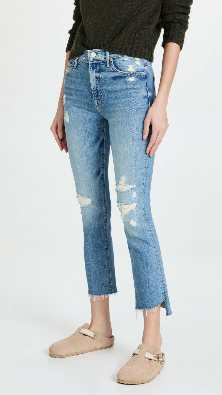 Pre-owned Mother Denim Insider Crop Step Fray Holy Melancholy Size 25, 27, 28, 29 $268