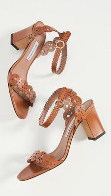 Pre-owned Tabitha Simmons - Bobbin Block Leather Sandals Free Shipping In Brown