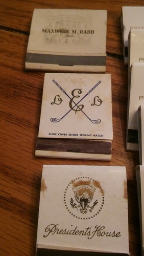 White House Presidential Matchbook Collection Eisenhower To Johnson Era !