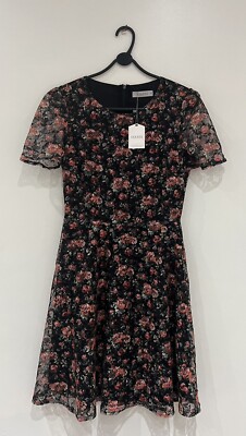 OASIS Women's Floral Lace Overlay Mini Dress (Size:  XS) - Petite
