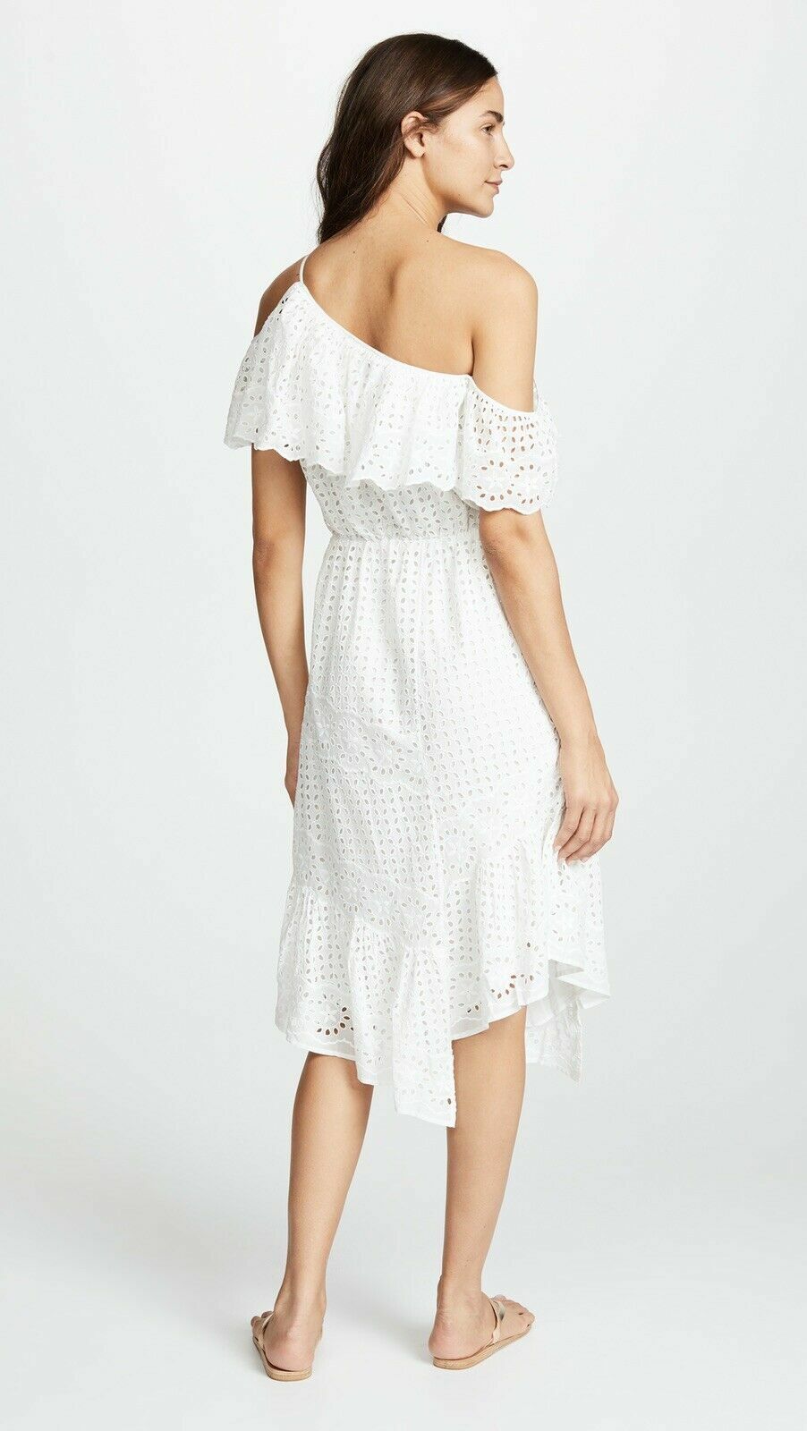 Joie NWT xs s Corynn One Shoulder Eyelet Dress Women White