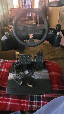 Vintage Nascar Rare Thrustmaster Pro Racing Wheel + Gas/Brake Pedals For PC