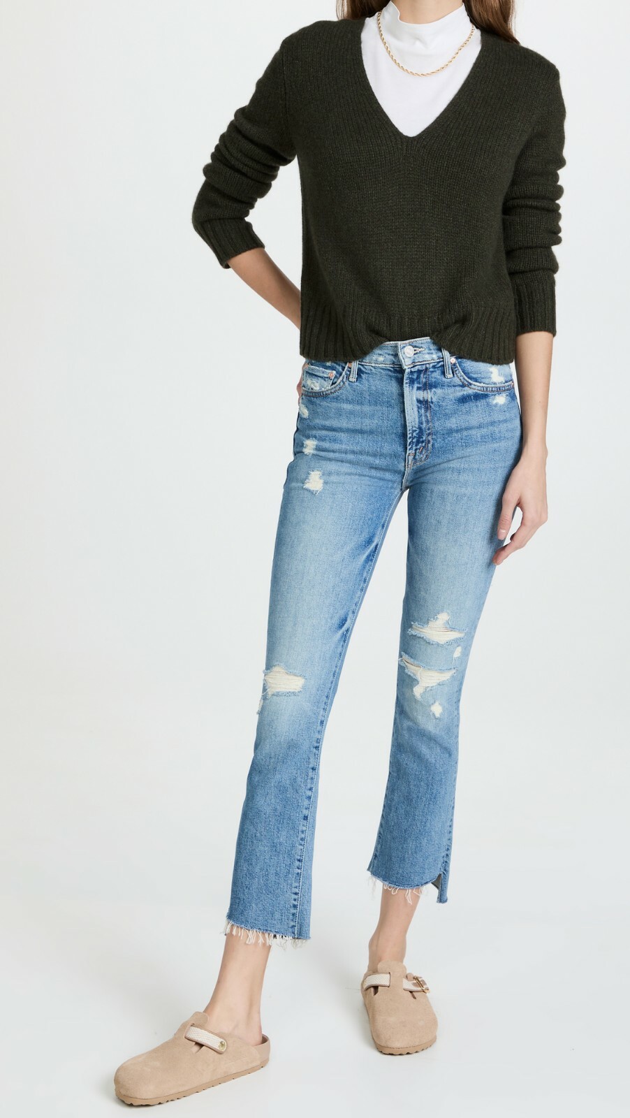 Pre-owned Mother Denim Insider Crop Step Fray Holy Melancholy Size 25, 27, 28, 29 $268