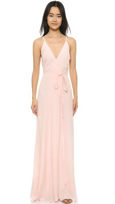 Yumi Kim Size M Rush Hour Maxi Dress Blush Pink Wrap Wedding Flowing Romantic