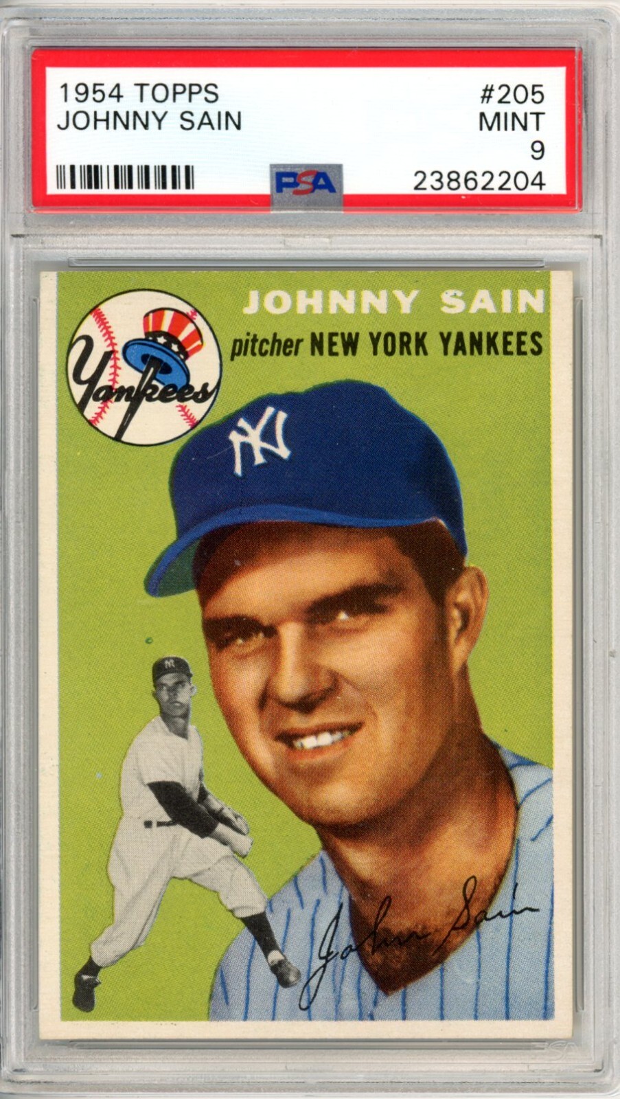 Johnny's - aです 1954 Topps Johnny Sain 205 PSA 9 Yankees 12325 | eBay