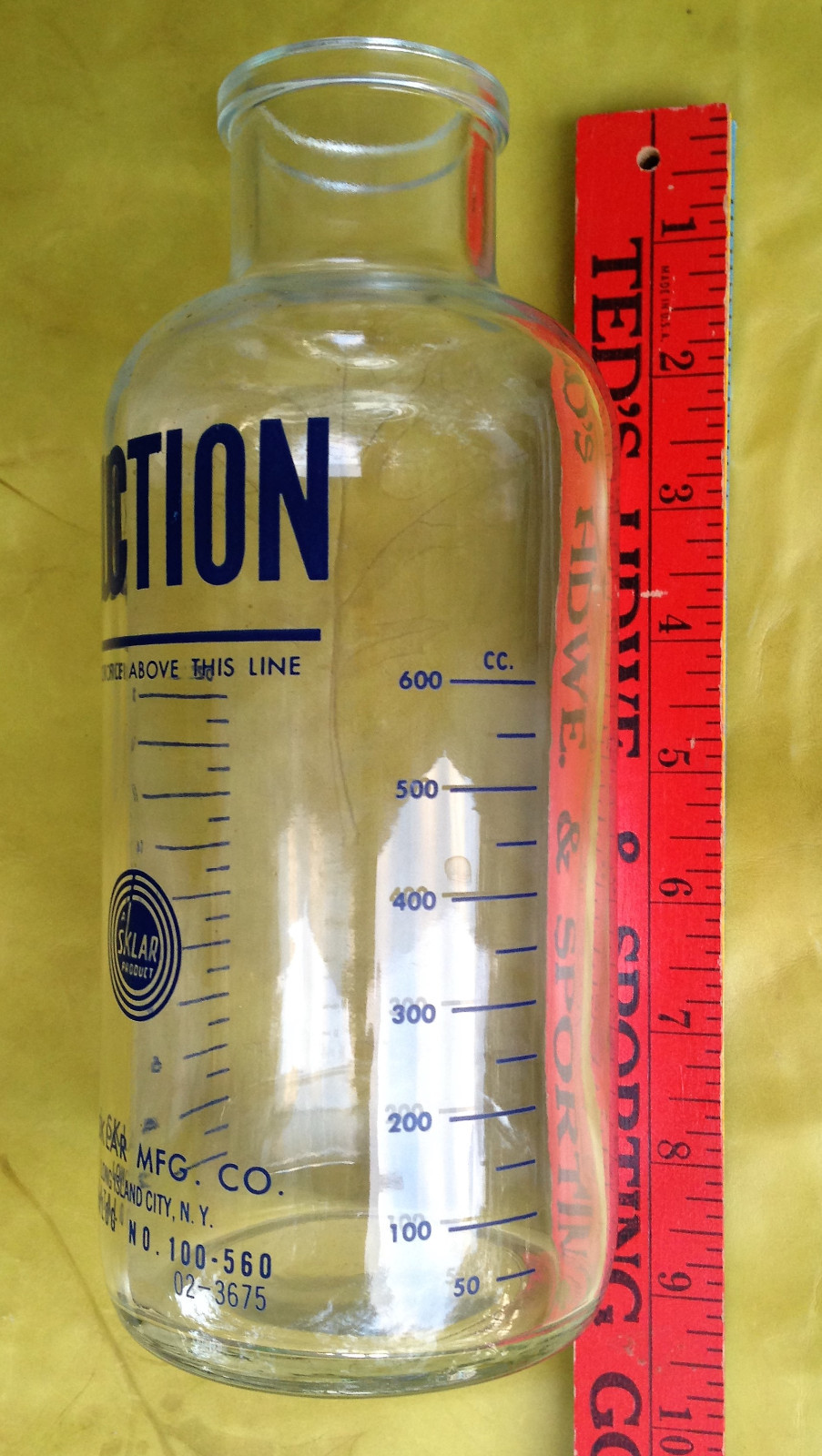 Vitg J. SKLAR Medical SUCTION Glass Bottle Jar Steampunk Industrial Age CLEAN!