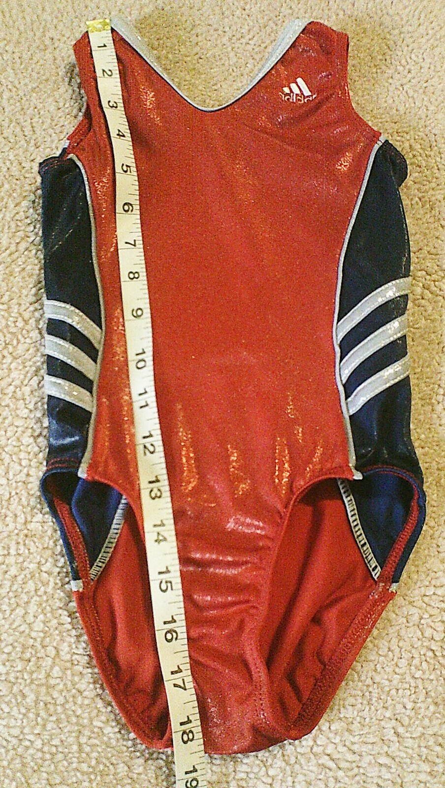 Adidas Olympic USA Leotard Child S Red White Blue Sparkly Gymnastic Tank
