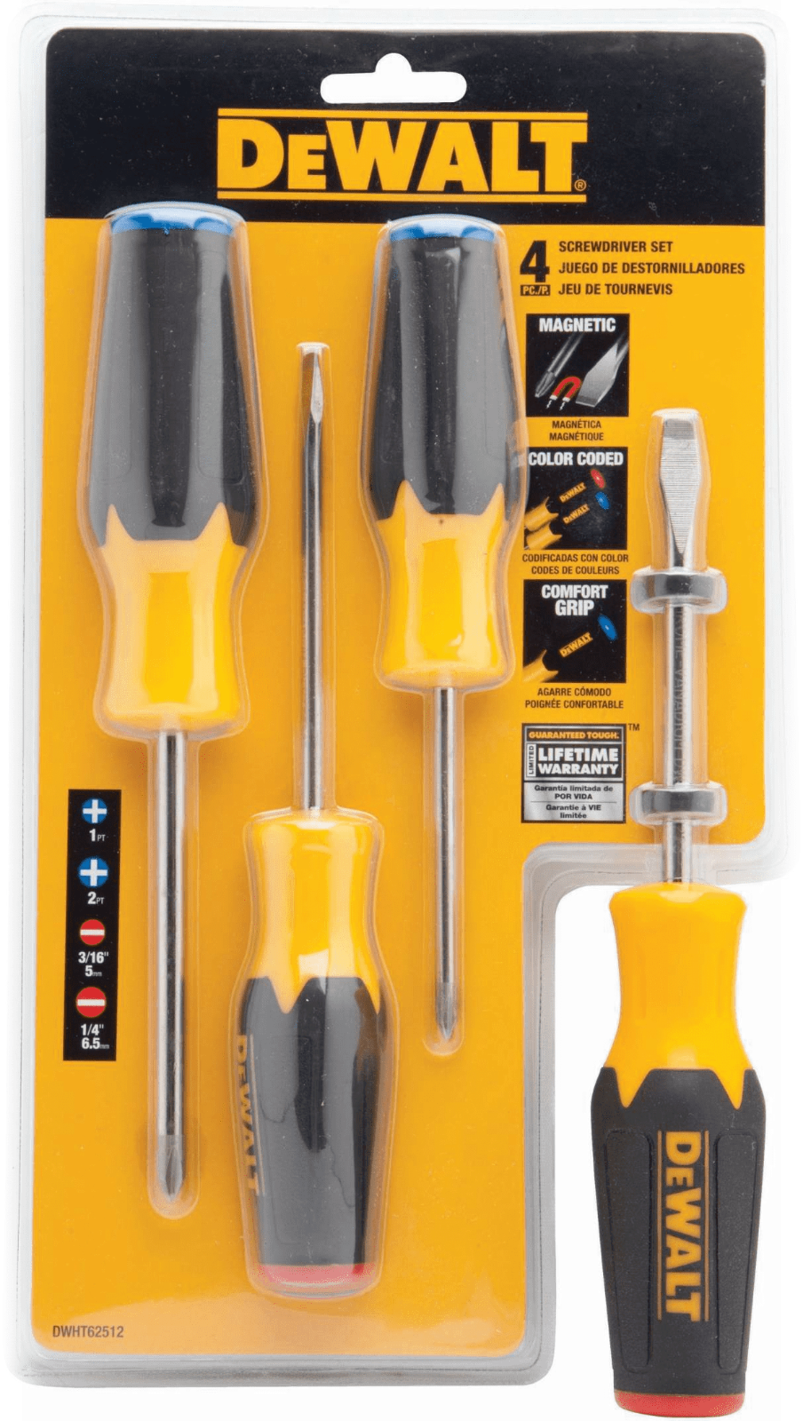 DeWalt 4 Piece Screwdriver Set DWHT62512