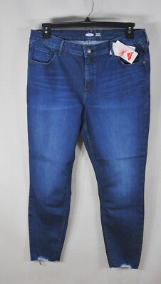 Old Navy Rockstar Women's Jeans 16 Super Skinny Straight Lycra Blue NWT