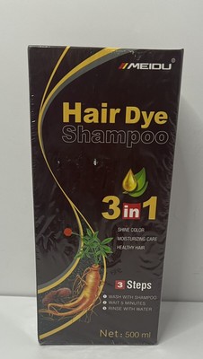 MEIDU Hair Dye Color Shamp 500ml (DARK BROWN) C-2 New In Box 3 Steps 500ml
