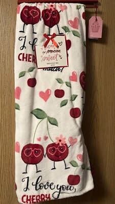 2024 Valentine s Day Plush Throw Blanket Cherries I Love You Cherry Much 60''x70 
