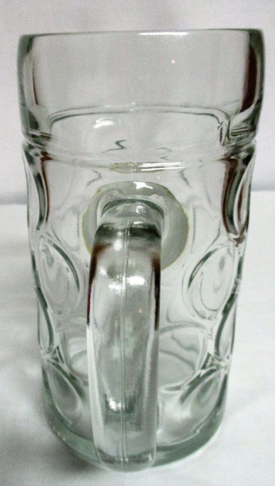 Paulaner  Munchen Brewery 1 Liter Dimpled Clear Glass Beer Mug Stein Rastal