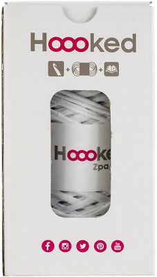 Hoooked Macrame Hanging Basket Kit W/Zpagetti Yarn-White (Pack of 1)