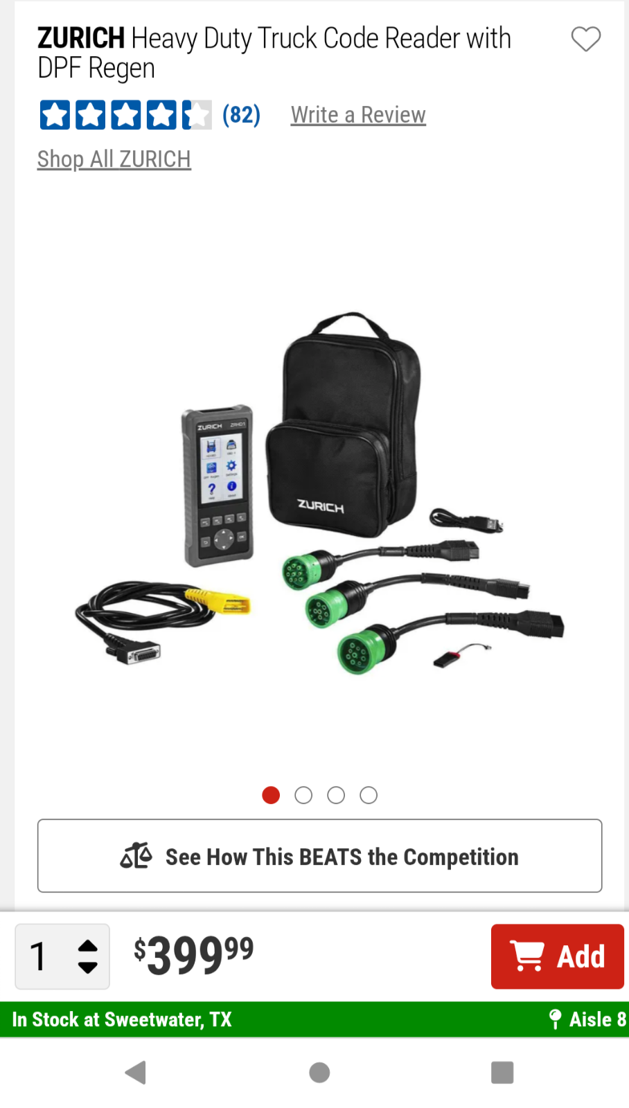 Zurich Heavy Duty Truck Code Reader- ZRHD1 59435 | eBay